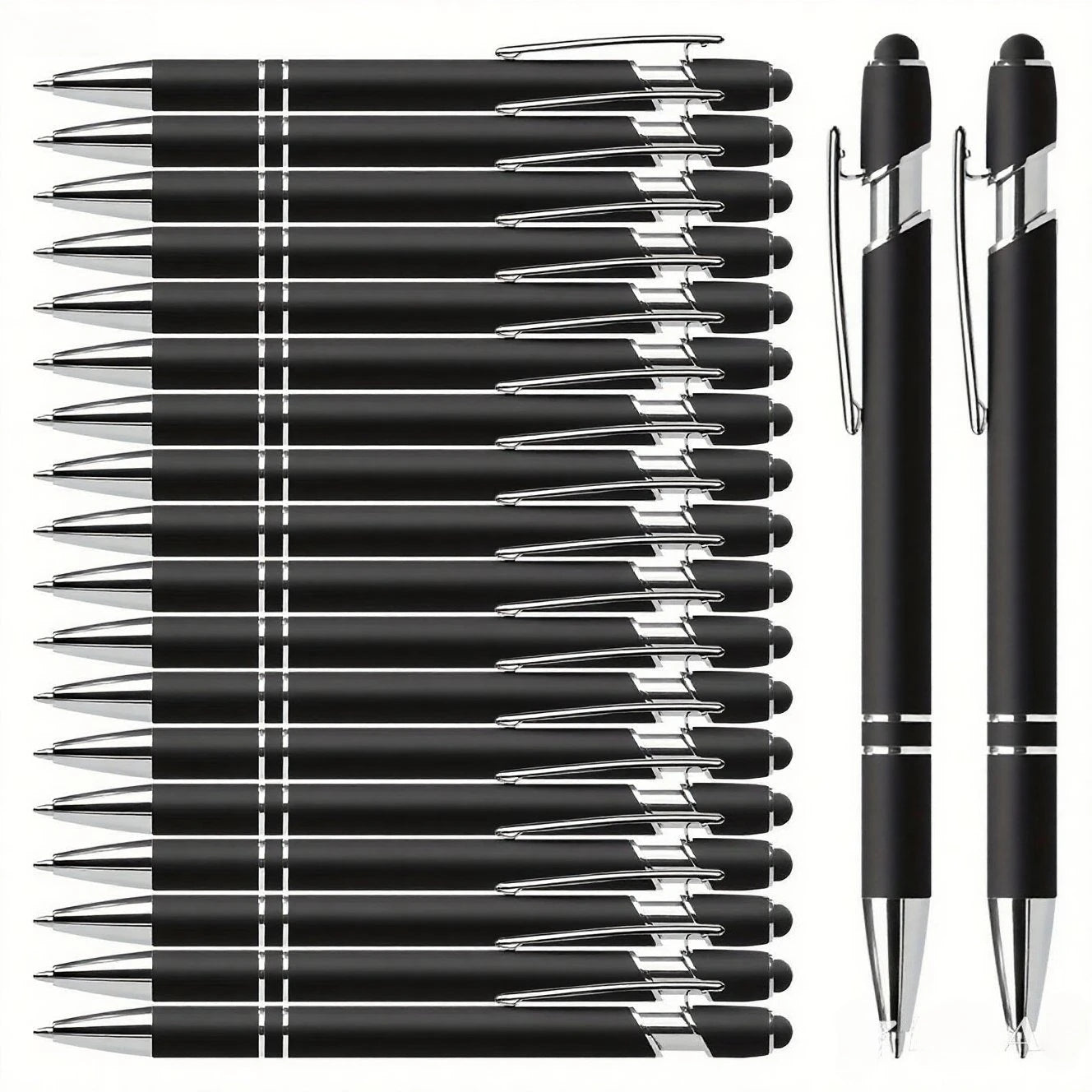 20 Personalized Pens with Stylus - Customizable Ballpoint Pen Set - Perfect for Office, School, Journaling, and Art Projects - Checkouts USA