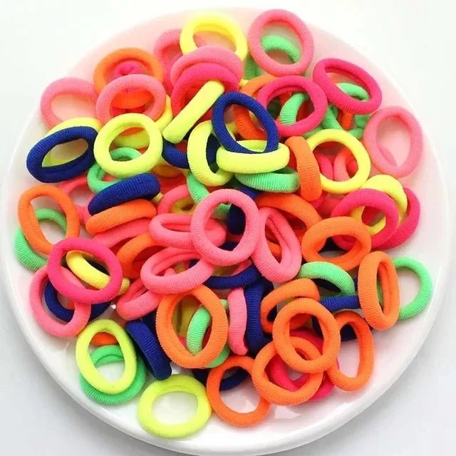 200PCS Women Girls Colorful Nylon Elastic Hair Bands Ponytail Hold Small Hair Tie Rubber Bands Scrunchie Hair Accessories - Checkouts UK