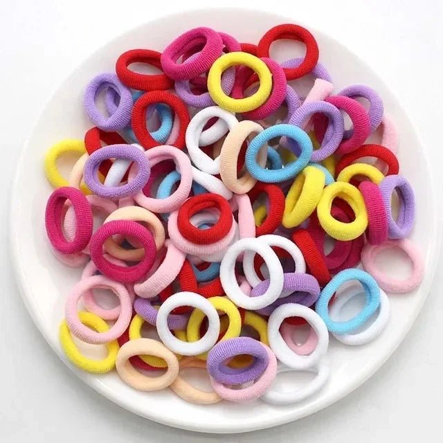 200PCS Women Girls Colorful Nylon Elastic Hair Bands Ponytail Hold Small Hair Tie Rubber Bands Scrunchie Hair Accessories - Checkouts UK