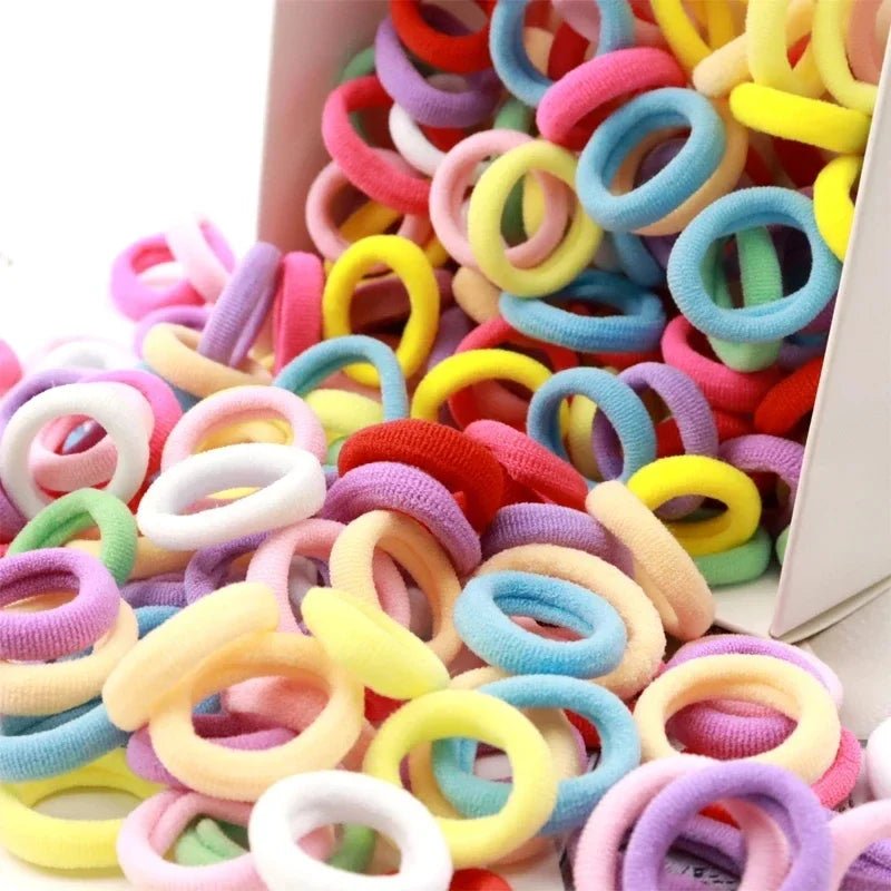 200PCS Women Girls Colorful Nylon Elastic Hair Bands Ponytail Hold Small Hair Tie Rubber Bands Scrunchie Hair Accessories - Checkouts UK