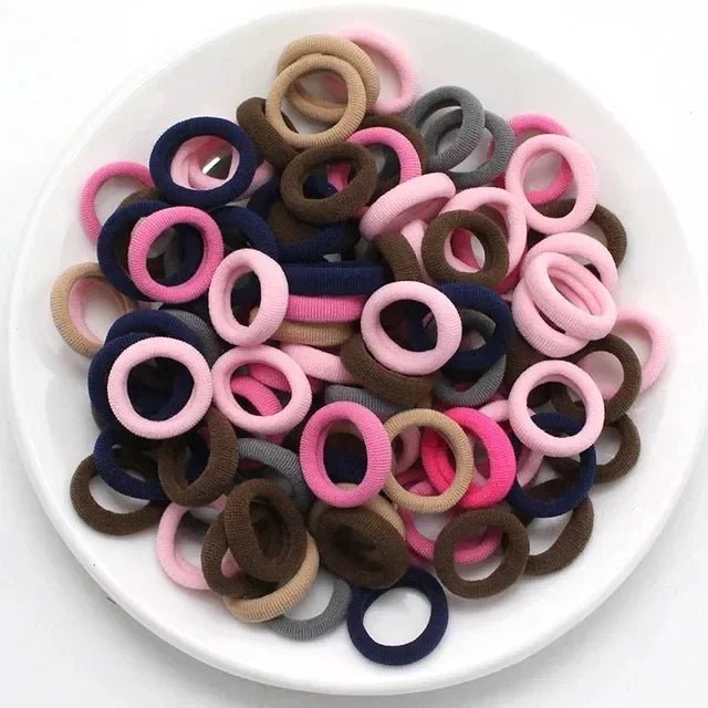 200PCS Women Girls Colorful Nylon Elastic Hair Bands Ponytail Hold Small Hair Tie Rubber Bands Scrunchie Hair Accessories - Checkouts UK