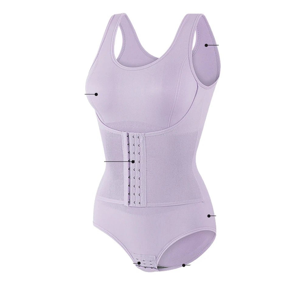 2025 New Bodysuit Shapewear With Zipper Belt Women Tummy Control Fajas Body Shaper Waist Trainer Slimming Cincher Corset Tops - Checkouts UK