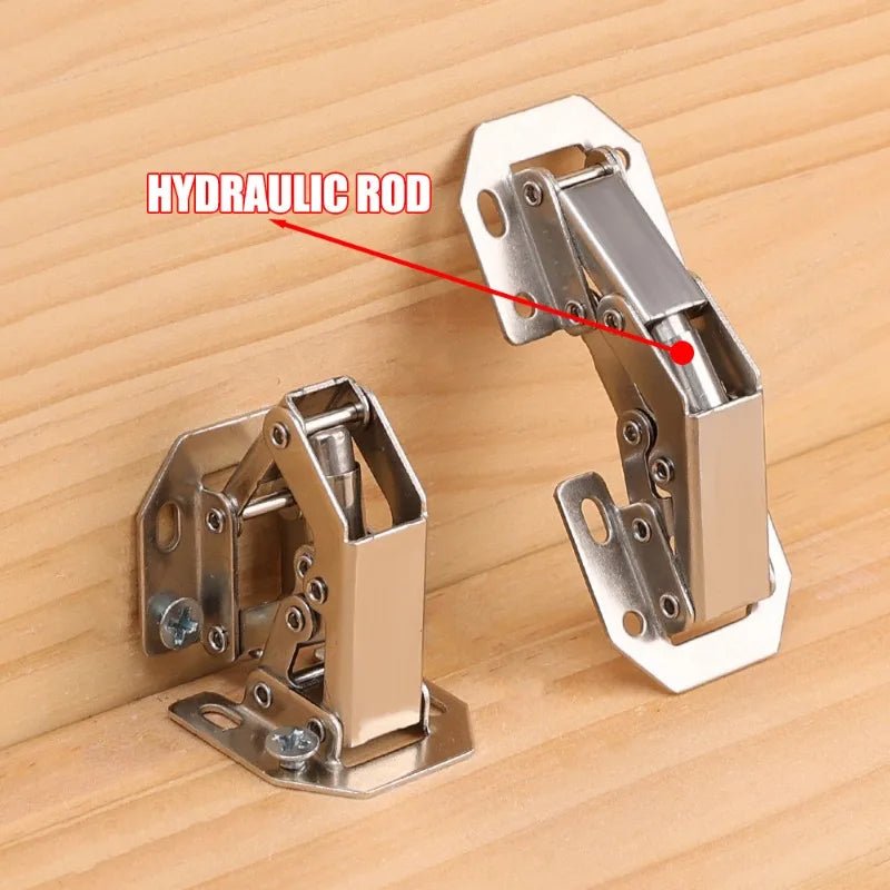 2/10PCS 90 Degree Steel Cabinet Hinges No - Drilling Buffer Hinge Kitchen Cabinet Cupboard Hinges DIY Furniture Hardware Tools - Checkouts USA