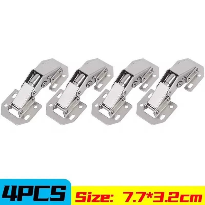 2/10PCS 90 Degree Steel Cabinet Hinges No - Drilling Buffer Hinge Kitchen Cabinet Cupboard Hinges DIY Furniture Hardware Tools - Checkouts USA