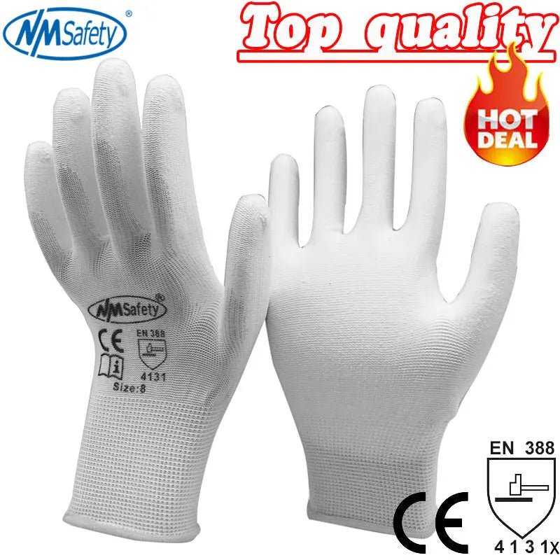 24Pieces/12 Pairs Work Gloves For PU Palm Coating Safety Protective Glove Nitrile Professional Safety Suppliers - Checkouts USA