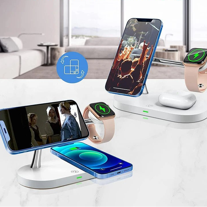 3 in 1 Wireless Charger Stand For iPhone 12 13 14 15 16 Fast Charging Station for Apple Watch 10 9 8 7 6 5 4 Airpods 2 3 Pro - Checkouts UK
