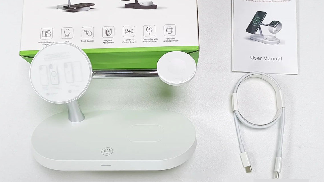 3 in 1 Wireless Charger Stand For iPhone 12 13 14 15 16 Fast Charging Station for Apple Watch 10 9 8 7 6 5 4 Airpods 2 3 Pro - Checkouts UK