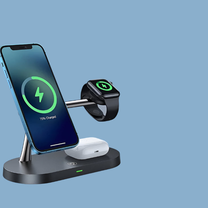 3 in 1 Wireless Charger Stand For iPhone 12 13 14 15 16 Fast Charging Station for Apple Watch 10 9 8 7 6 5 4 Airpods 2 3 Pro - Checkouts UK