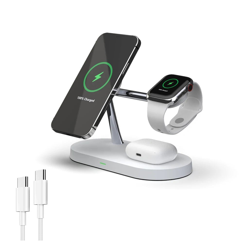 3 in 1 Wireless Charger Stand For iPhone 12 13 14 15 16 Fast Charging Station for Apple Watch 10 9 8 7 6 5 4 Airpods 2 3 Pro - Checkouts UK
