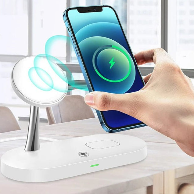3 in 1 Wireless Charger Stand For iPhone 12 13 14 15 16 Fast Charging Station for Apple Watch 10 9 8 7 6 5 4 Airpods 2 3 Pro - Checkouts UK