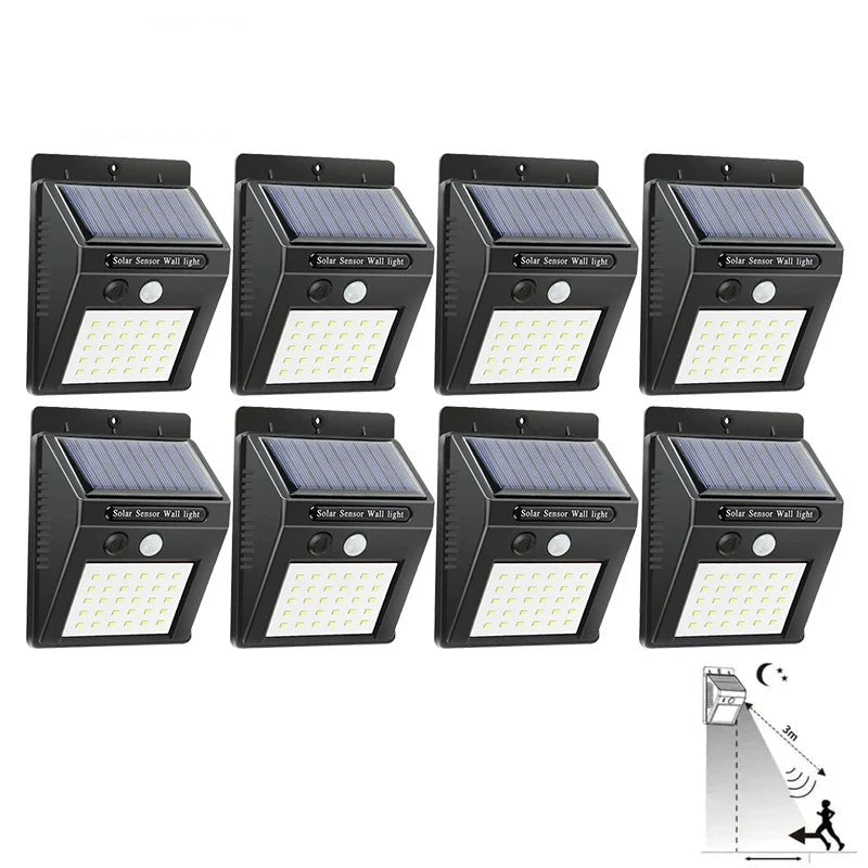 30 LED Solar Light PIR Motion Sensor Wall Light Outdoor Solar Lamp Waterproof Solar Powered Sunlight Street Lamp Garden Decor - Checkouts UK