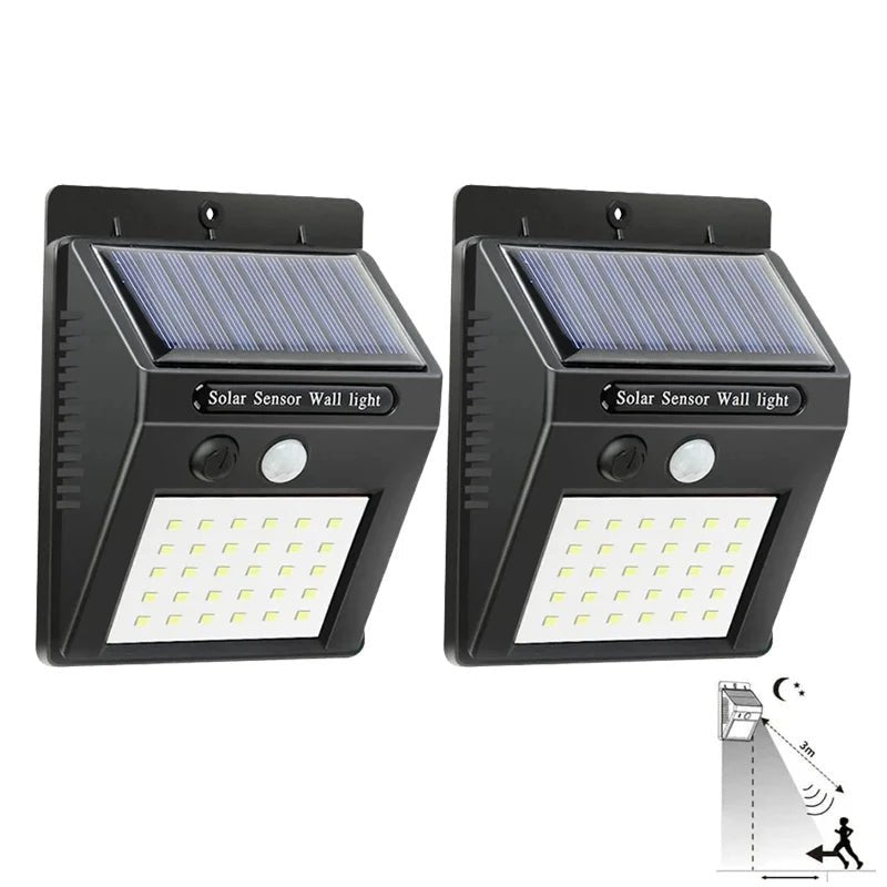 30 LED Solar Light PIR Motion Sensor Wall Light Outdoor Solar Lamp Waterproof Solar Powered Sunlight Street Lamp Garden Decor - Checkouts UK