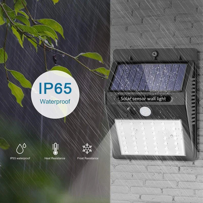 30 LED Solar Light PIR Motion Sensor Wall Light Outdoor Solar Lamp Waterproof Solar Powered Sunlight Street Lamp Garden Decor - Checkouts UK