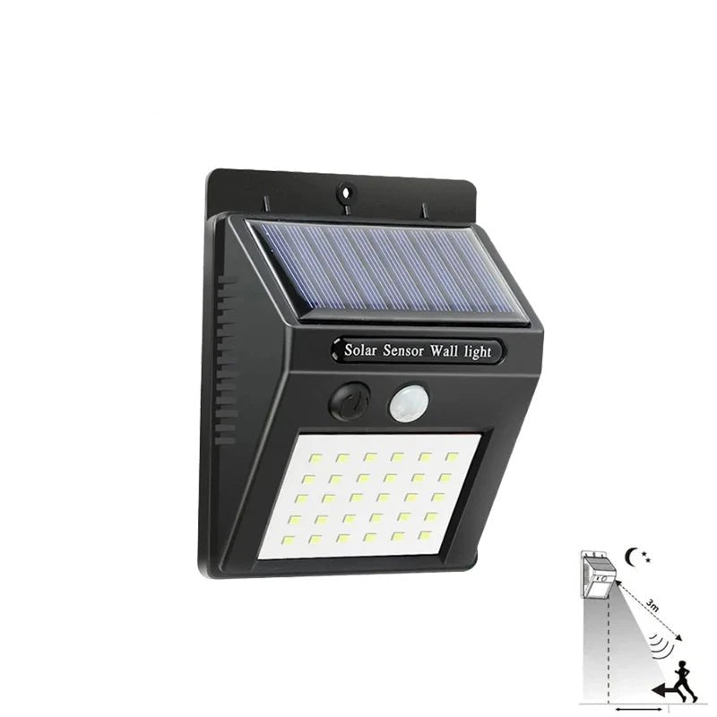 30 LED Solar Light PIR Motion Sensor Wall Light Outdoor Solar Lamp Waterproof Solar Powered Sunlight Street Lamp Garden Decor - Checkouts UK