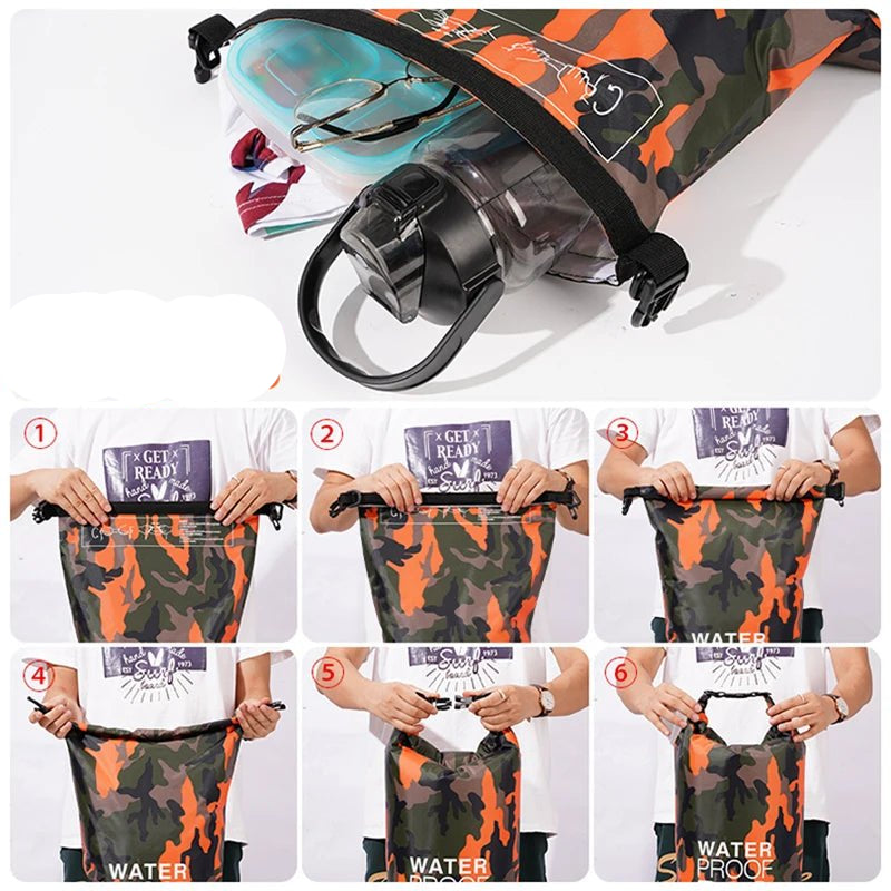 30L 15L Waterproof Dry Bags With Wet Separation Pocket Backpack For Kayaking Boating Swimming Outdoor Sports Bag XAZ9 - Checkouts UK