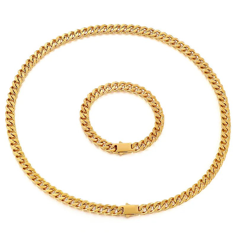 316 Stainless Steel Plated 18k Gold Fashion Crypto Cuban Chain Miami Rap Hip Hop Men's Bracelet Accessory - Checkouts USA