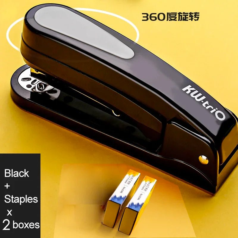 360 Rotatable Heavy Duty Stapler Use 24/6 Staples Effortless Long Stapler School Paper Staplers Office Bookbinding Supplies - Checkouts USA