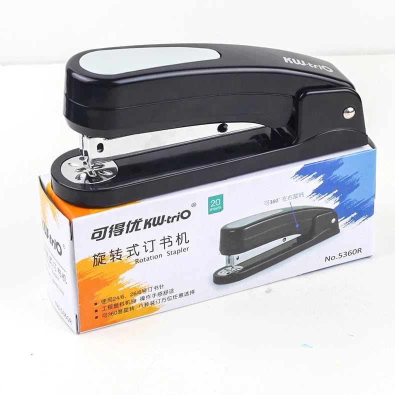360 Rotatable Heavy Duty Stapler Use 24/6 Staples Effortless Long Stapler School Paper Staplers Office Bookbinding Supplies - Checkouts USA
