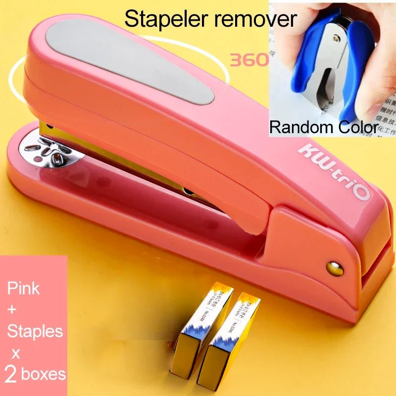 360 Rotatable Heavy Duty Stapler Use 24/6 Staples Effortless Long Stapler School Paper Staplers Office Bookbinding Supplies - Checkouts USA