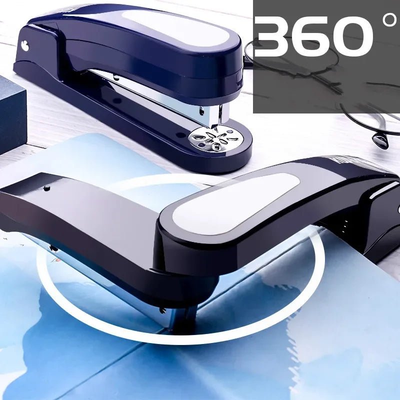360 Rotatable Heavy Duty Stapler Use 24/6 Staples Effortless Long Stapler School Paper Staplers Office Bookbinding Supplies - Checkouts USA