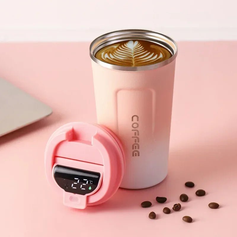 380/510ml Thermos Coffee Mug Stainless Steel Coffee Cup Temperature Display Vacuum Flask Thermal Tumbler Insulated Water Bottle - Checkouts UK