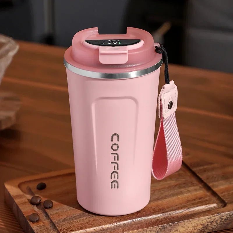 380/510ml Thermos Coffee Mug Stainless Steel Coffee Cup Temperature Display Vacuum Flask Thermal Tumbler Insulated Water Bottle - Checkouts UK