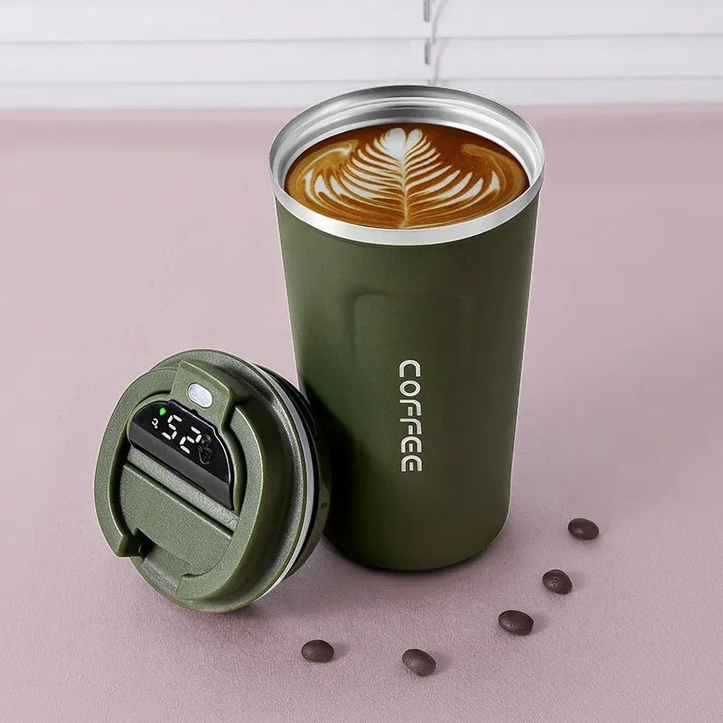 380/510ml Thermos Coffee Mug Stainless Steel Coffee Cup Temperature Display Vacuum Flask Thermal Tumbler Insulated Water Bottle - Checkouts UK