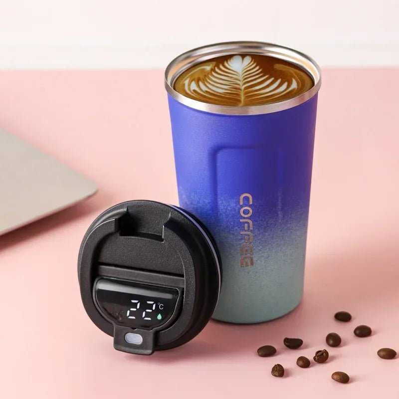 380/510ml Thermos Coffee Mug Stainless Steel Coffee Cup Temperature Display Vacuum Flask Thermal Tumbler Insulated Water Bottle - Checkouts UK