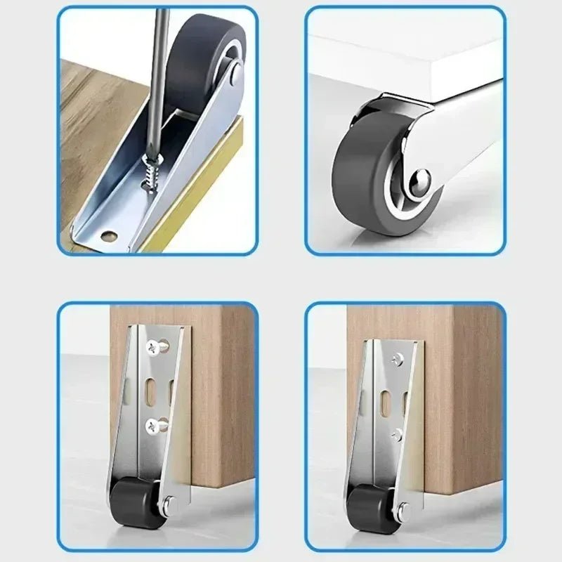 4 - 12PCS Sliding Door Roller Pulley Universal Furniture Caster Wheel Mini Silent Track Pulley Roller for Table Cabinet Hardware - Checkouts USA