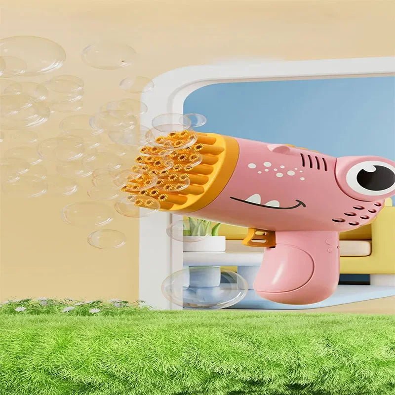 40 Holes Bubble Machine Gun Dinosaur Bubble Gun Automatic Machine Soap Bubble Gun Bath Toy Kids Toy (Not Include Battery) - Checkouts UK