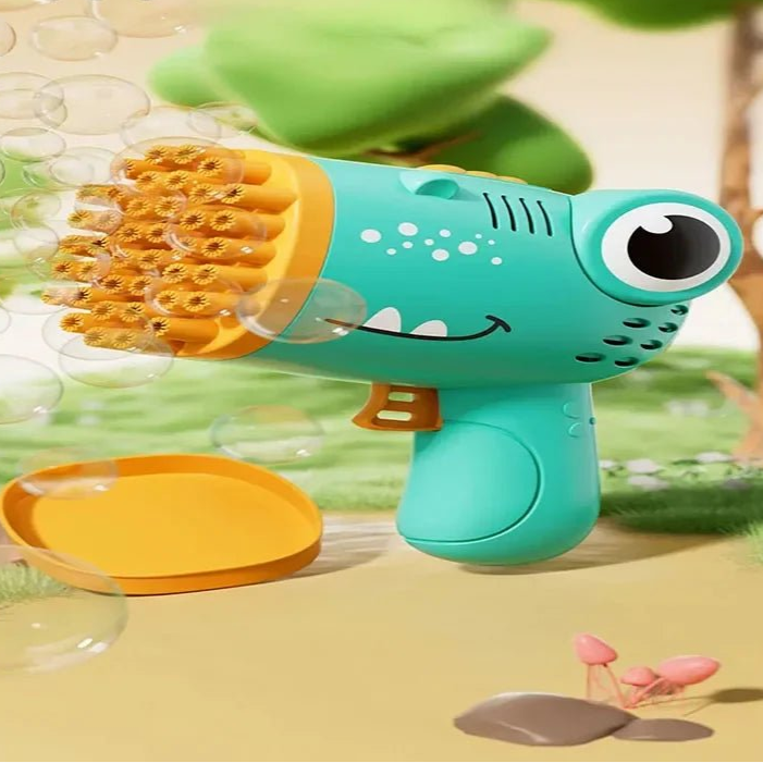 40 Holes Bubble Machine Gun Dinosaur Bubble Gun Automatic Machine Soap Bubble Gun Bath Toy Kids Toy (Not Include Battery) - Checkouts UK