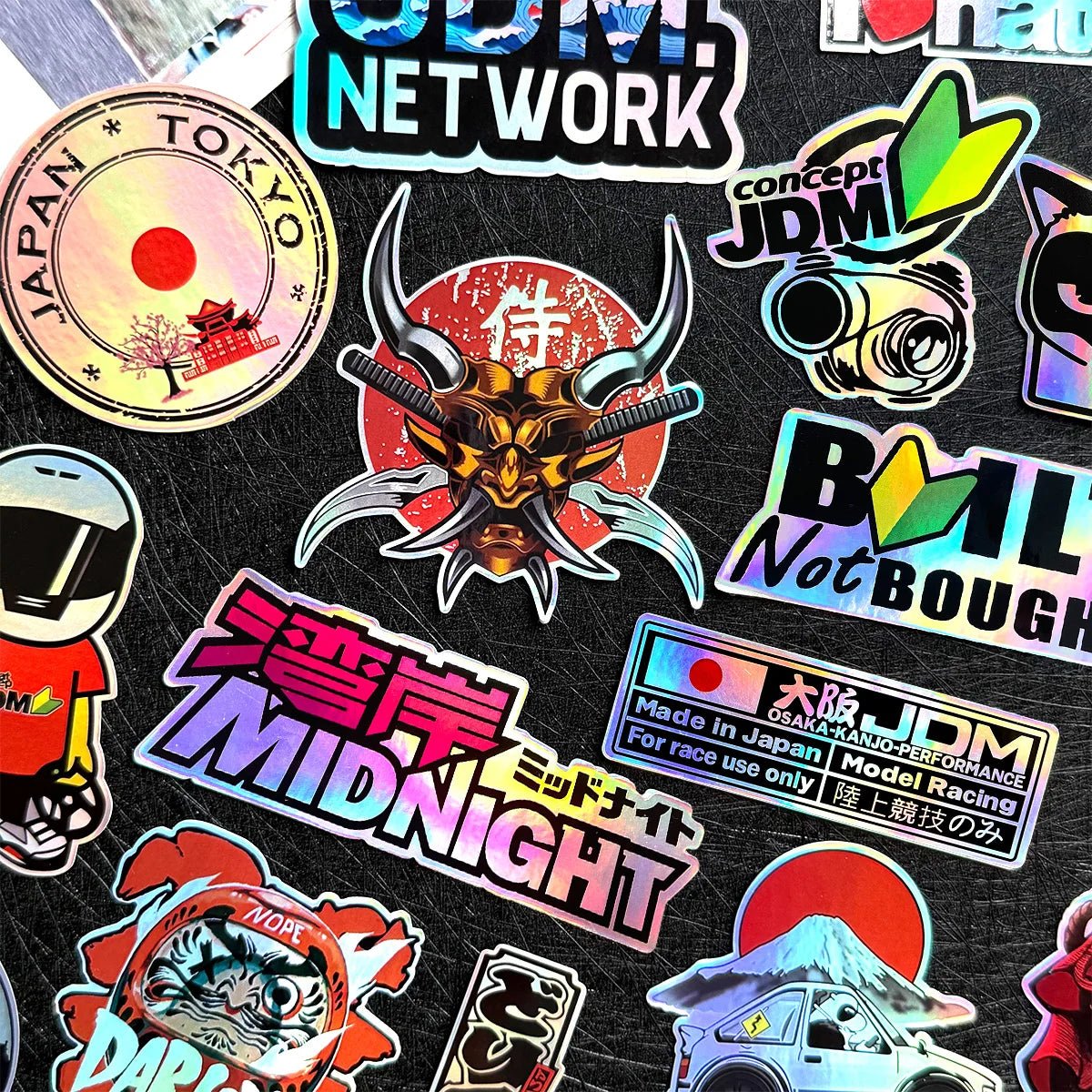 40 PCS/Lot laser Rainbow Random Motorcycle Stickers Car Moto Bike Helmet Fuel Tank JDM Logo Accessories Decals For Kawasaki Voge - Checkouts USA