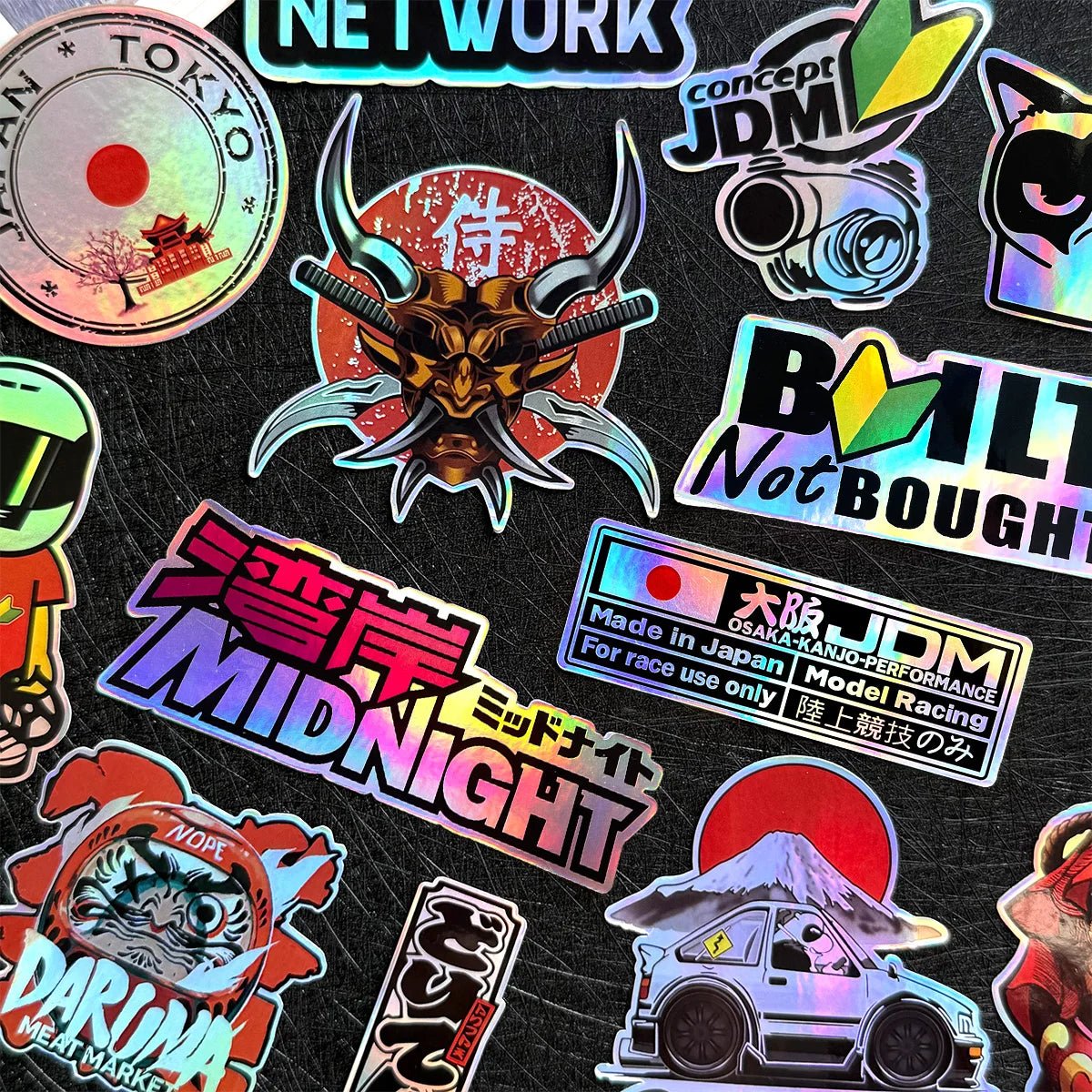 40 PCS/Lot laser Rainbow Random Motorcycle Stickers Car Moto Bike Helmet Fuel Tank JDM Logo Accessories Decals For Kawasaki Voge - Checkouts USA