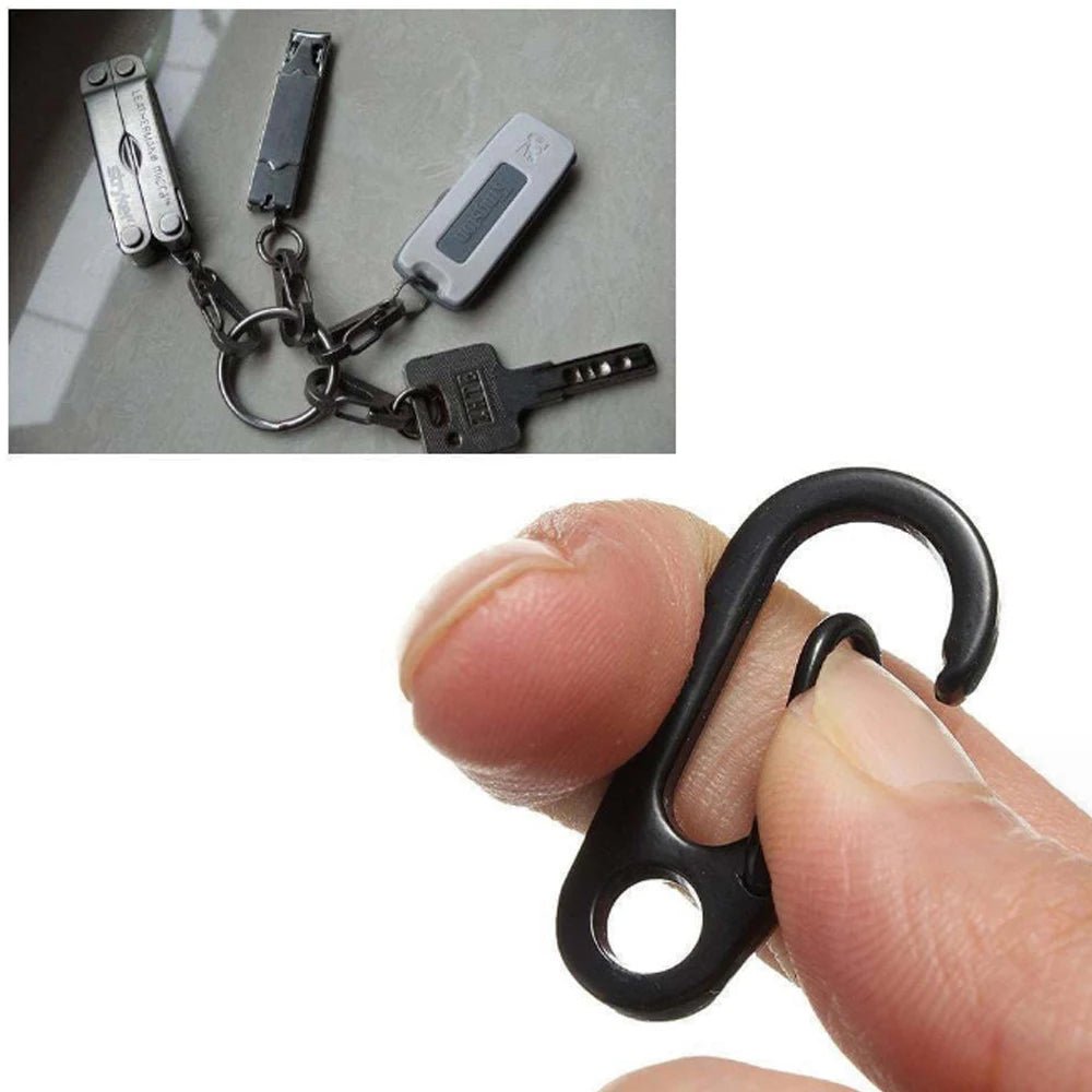 4/10Pcs Carabiner D - Ring Key Chain Spring Clips Mini Aluminium Alloy Hang Buckle Survival EDC Gear Outdoor Camping Keyring Tool - Checkouts UK