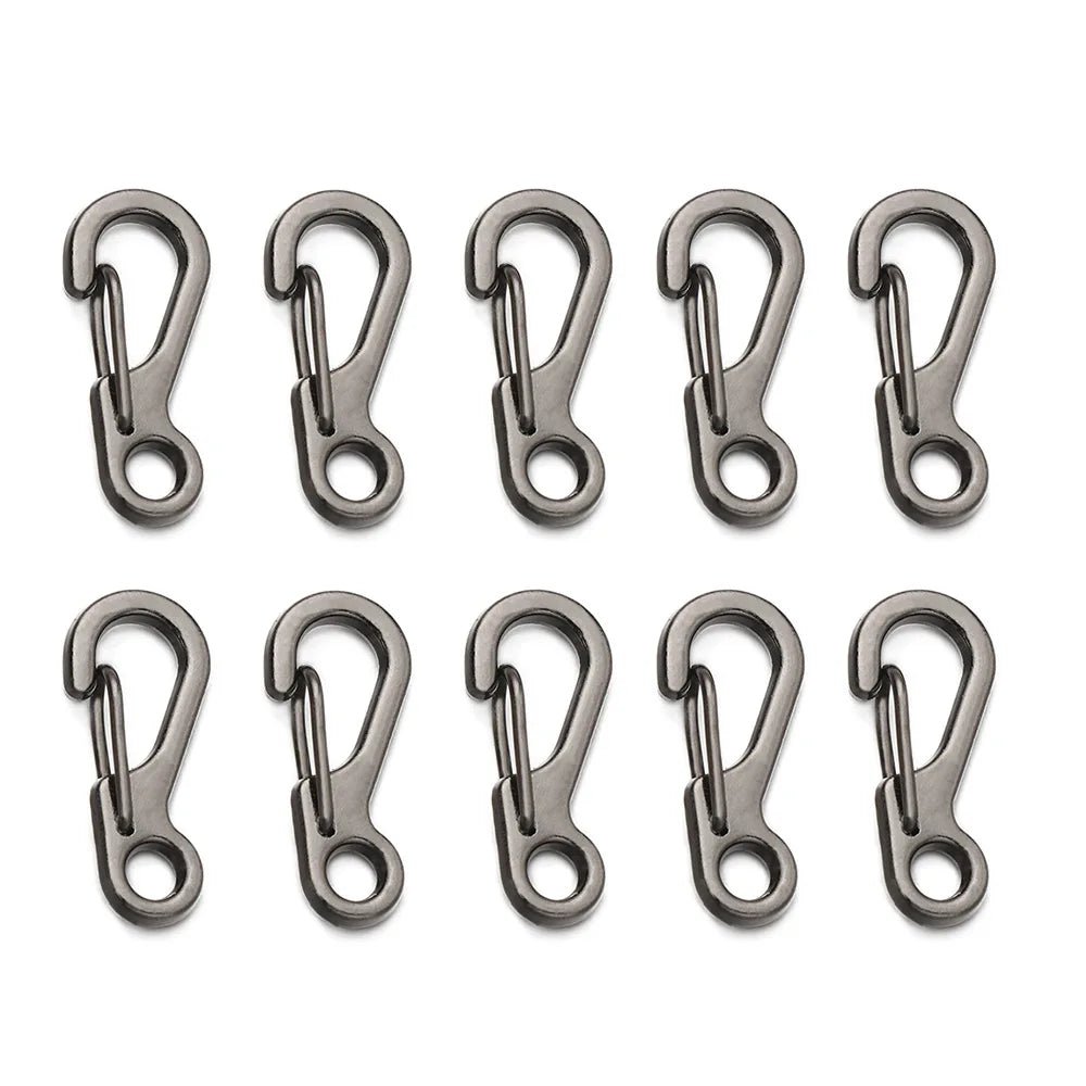4/10Pcs Carabiner D - Ring Key Chain Spring Clips Mini Aluminium Alloy Hang Buckle Survival EDC Gear Outdoor Camping Keyring Tool - Checkouts UK