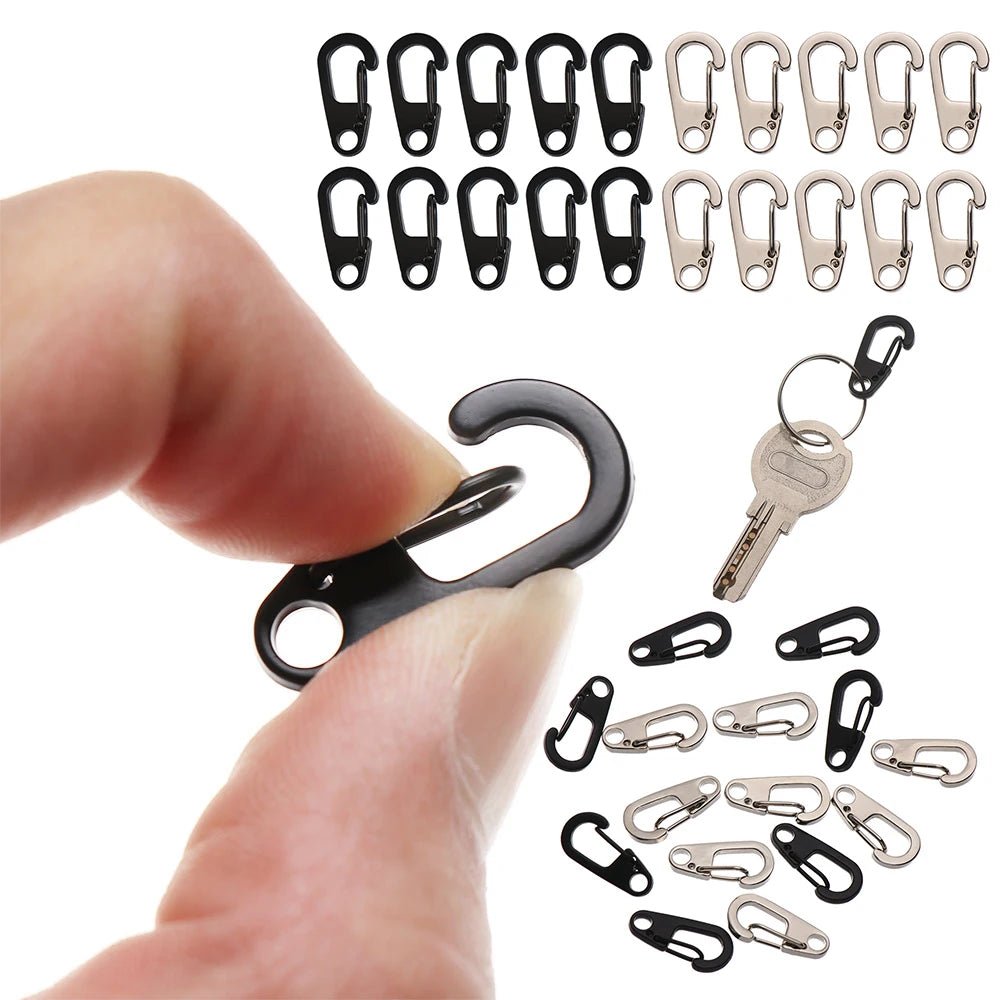 4/10Pcs Carabiner D - Ring Key Chain Spring Clips Mini Aluminium Alloy Hang Buckle Survival EDC Gear Outdoor Camping Keyring Tool - Checkouts UK