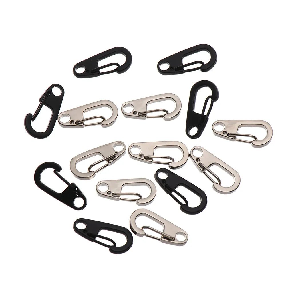 4/10Pcs Carabiner D - Ring Key Chain Spring Clips Mini Aluminium Alloy Hang Buckle Survival EDC Gear Outdoor Camping Keyring Tool - Checkouts UK