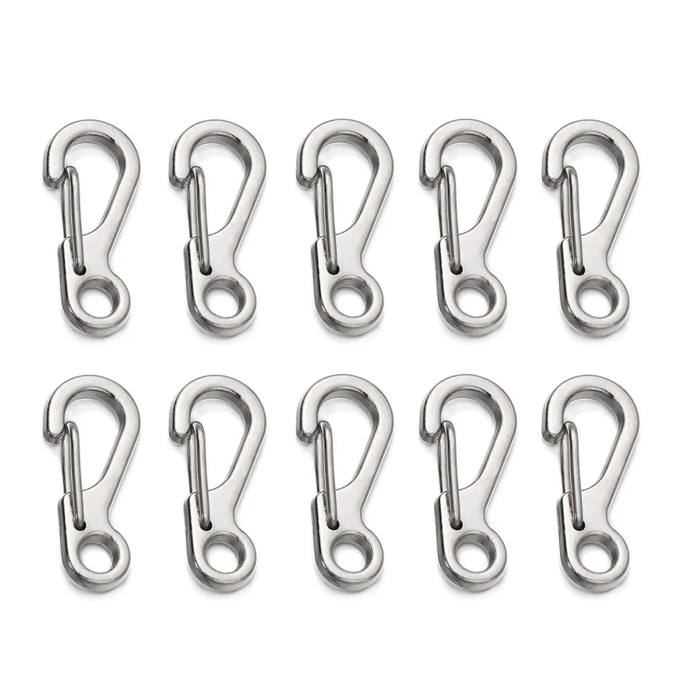 4/10Pcs Carabiner D - Ring Key Chain Spring Clips Mini Aluminium Alloy Hang Buckle Survival EDC Gear Outdoor Camping Keyring Tool - Checkouts UK