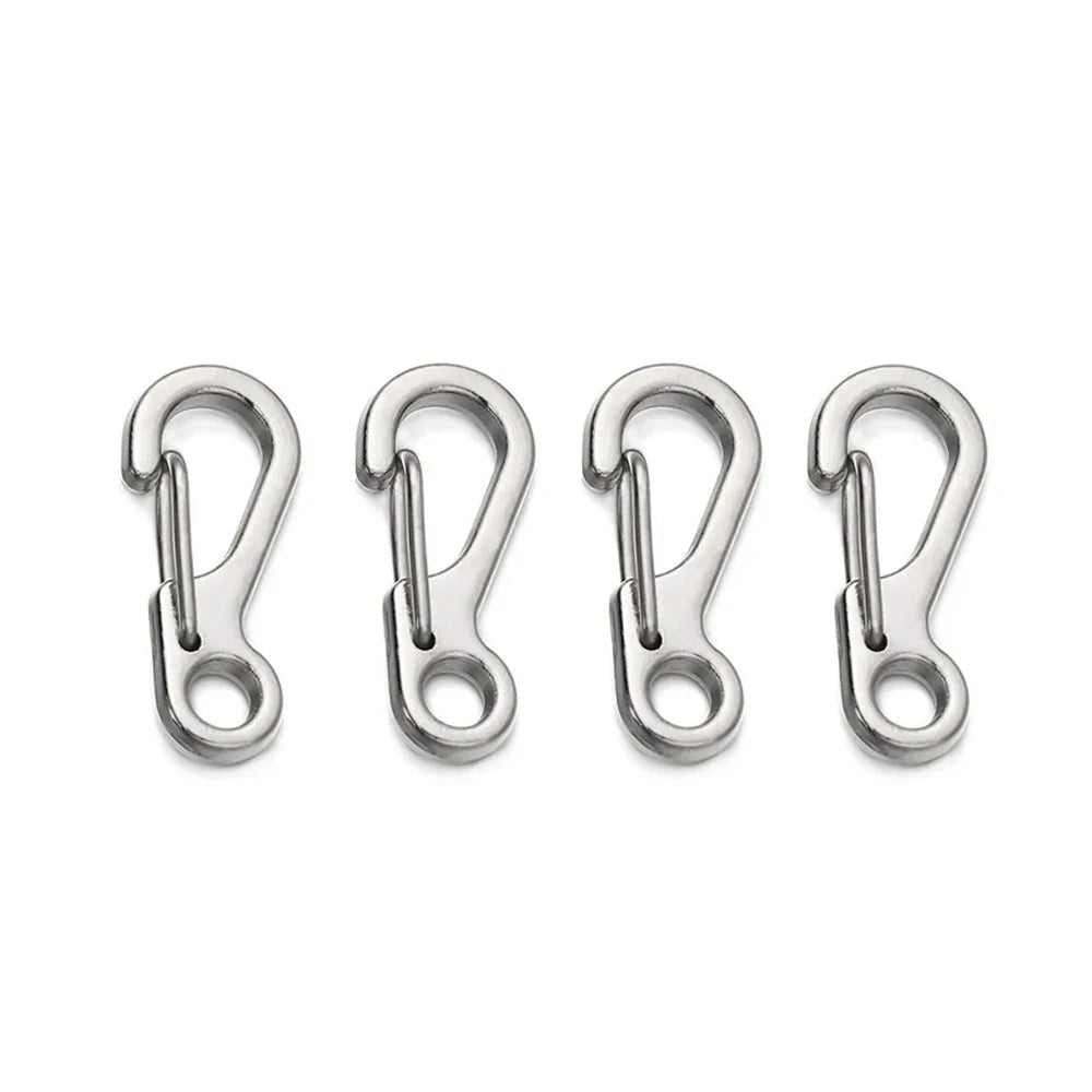 4/10Pcs Carabiner D - Ring Key Chain Spring Clips Mini Aluminium Alloy Hang Buckle Survival EDC Gear Outdoor Camping Keyring Tool - Checkouts UK