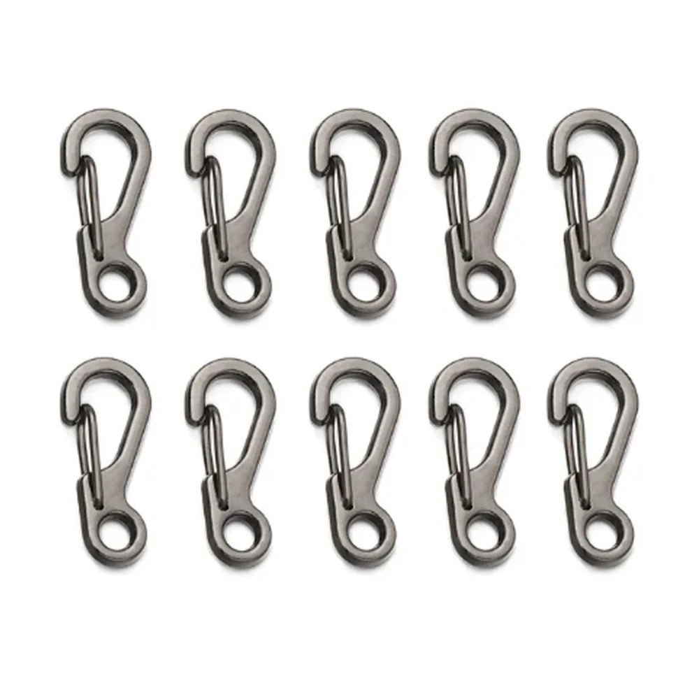 4/10Pcs Carabiner D - Ring Key Chain Spring Clips Mini Aluminium Alloy Hang Buckle Survival EDC Gear Outdoor Camping Keyring Tool - Checkouts UK
