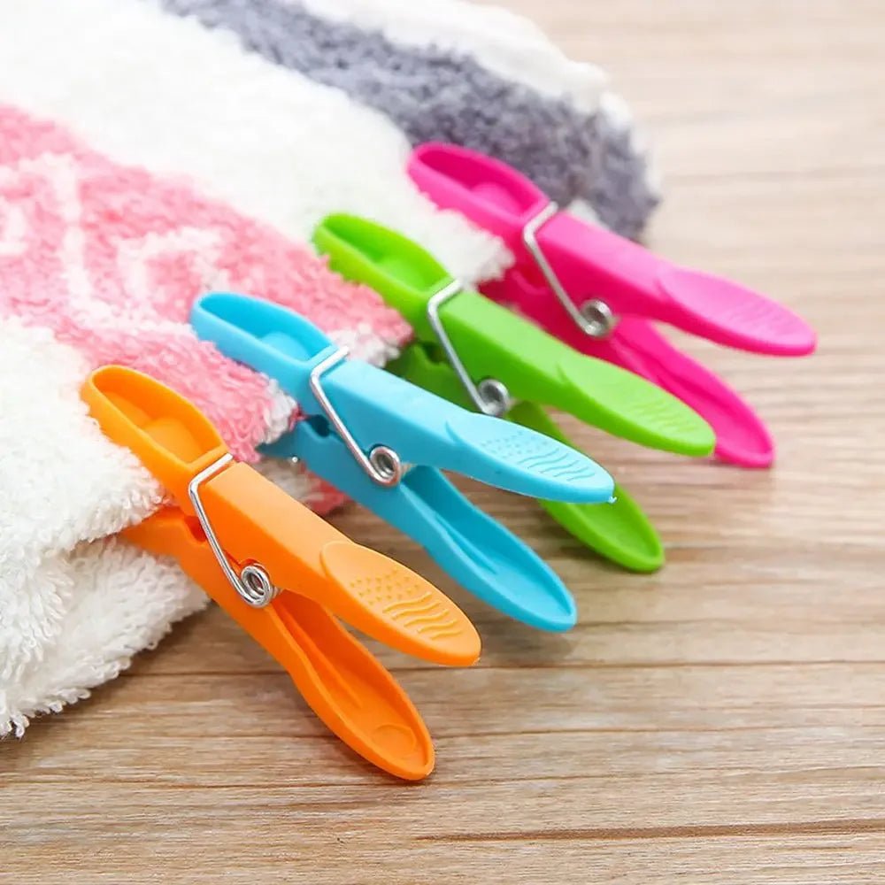 48/24Pcs Clothespins Hanging Pegs Clips Plastic Hangers Racks Laundry Clothes Pegs Clamps Towel Clips Home Storage Hooksks - Checkouts UK