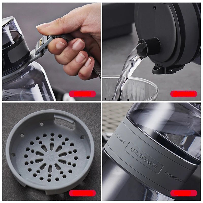 500/1000ml Sports Water Bottles BPA Free Portable Leakproof Shaker Outdoor Tour Gym Drink Bottle Eco - friendly Plastic Coffee Cup - Checkouts UK