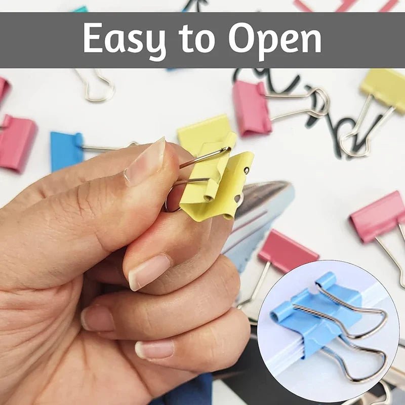 50Pcs Metal Binder Clips Colorful File Paper Clip Mini 15mm Used for Books Stationery Clip School Office Supplies - Checkouts USA
