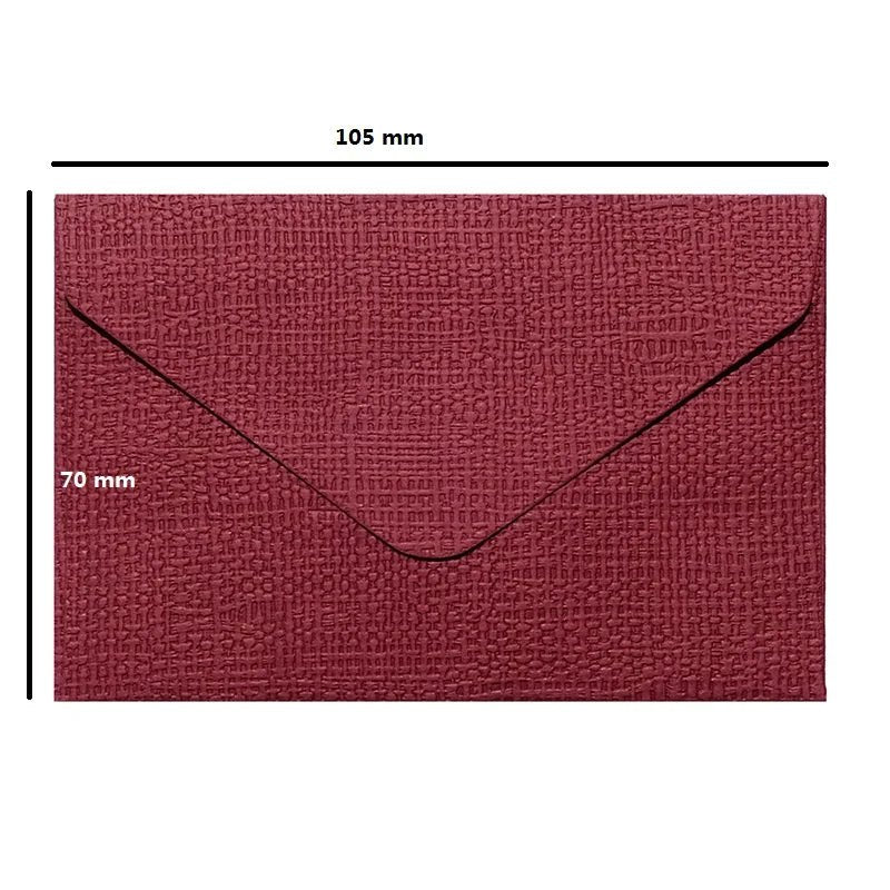 50pcs Wholesale Linen Textured Triangle Envelope Colorful Paper Wedding Party Invitation Greeting Card Brown wine red 105*70mm - Checkouts USA