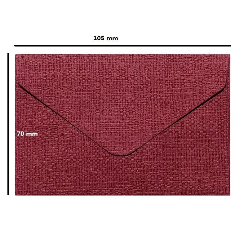 50pcs Wholesale Linen Textured Triangle Envelope Colorful Paper Wedding Party Invitation Greeting Card Brown wine red 105*70mm - Checkouts USA