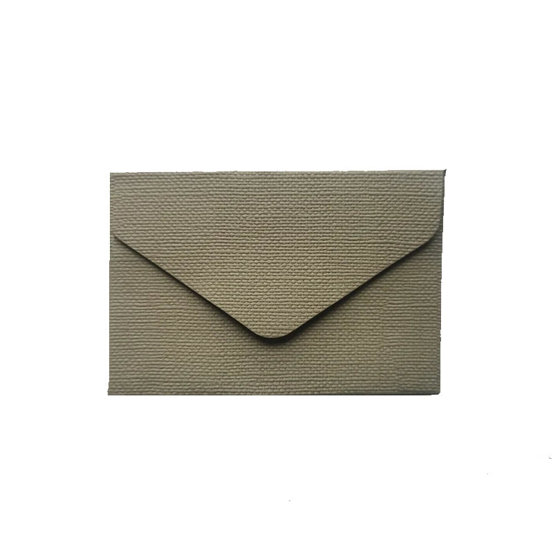 50pcs Wholesale Linen Textured Triangle Envelope Colorful Paper Wedding Party Invitation Greeting Card Brown wine red 105*70mm - Checkouts USA