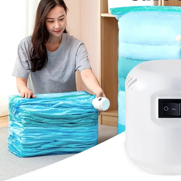 55W Powerful Vacuum Pump Vacuum Bag Clothes Storage Bag Folding Compressed Electric Sealer Machine Space Saver Travel Organizer - Checkouts UK