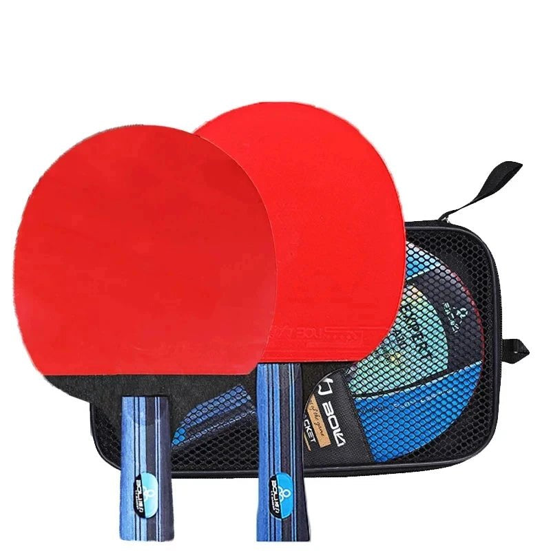 5/6 Star Table Tennis Racket 2PCS Professional Ping Pong Racket Set Pimples - in Rubber Hight Quality Blade Bat Paddle with Bag - Checkouts UK