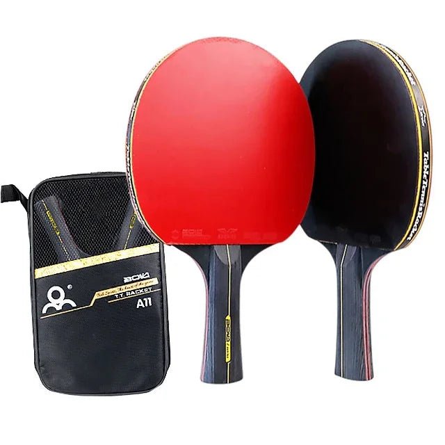 5/6 Star Table Tennis Racket 2PCS Professional Ping Pong Racket Set Pimples - in Rubber Hight Quality Blade Bat Paddle with Bag - Checkouts UK