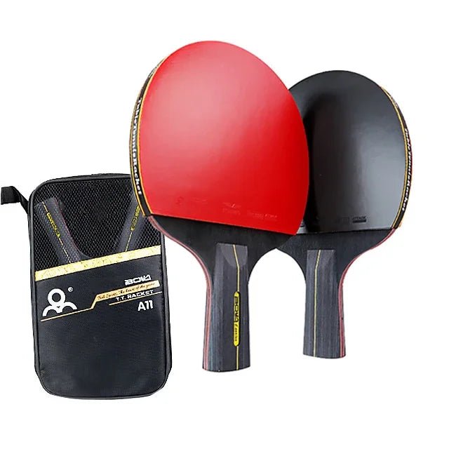 5/6 Star Table Tennis Racket 2PCS Professional Ping Pong Racket Set Pimples - in Rubber Hight Quality Blade Bat Paddle with Bag - Checkouts UK